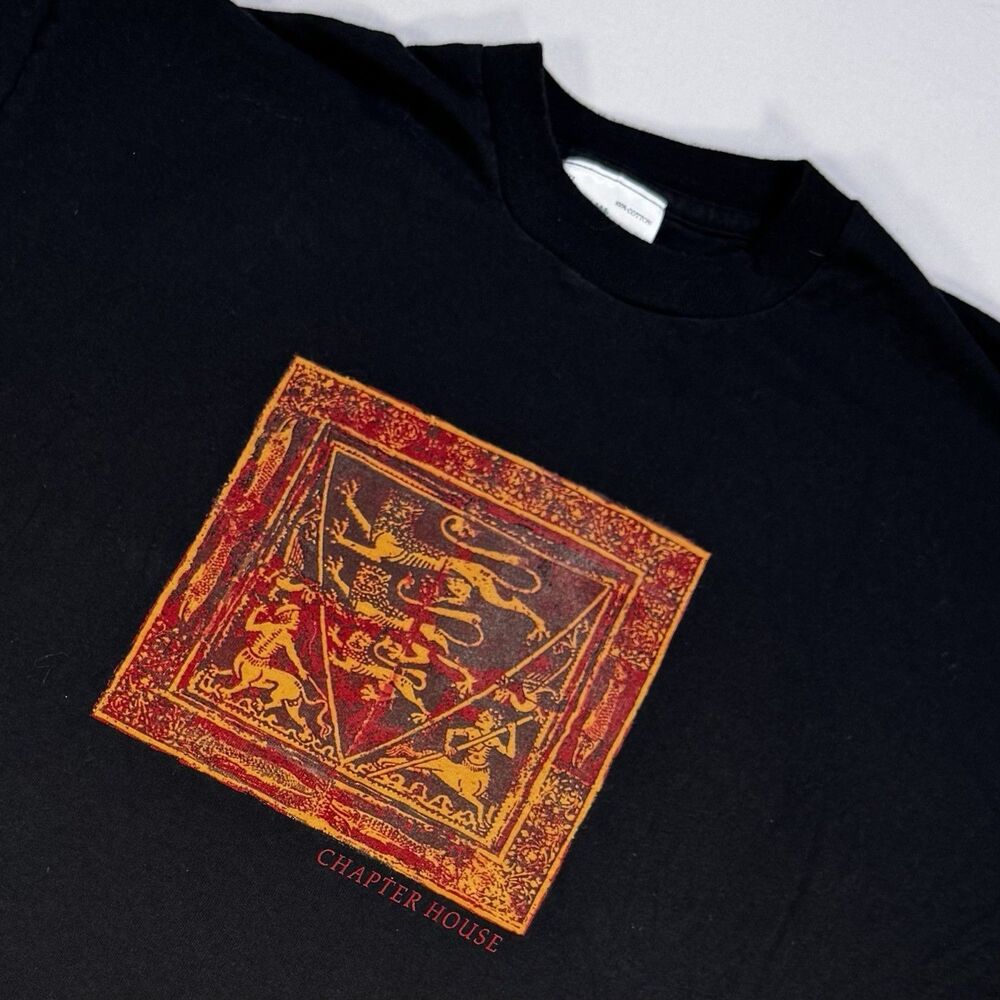 Vintage English Heritage Chapter House Shirt XL Black 100% Cotton Tee